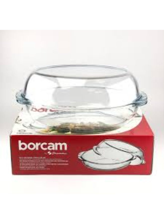 Borcam 59022 Paşabahçe Borcam Oval Glass Casserole with Lid – 2250cc - Image 3